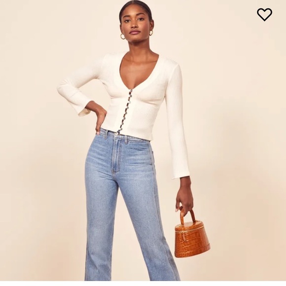 Reformation Tops - Reformation Gellar Knit Top Ivory Small